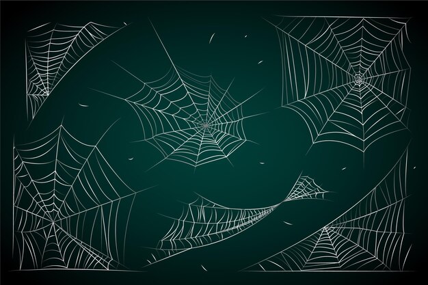 Colección realista de telas de araña de halloween