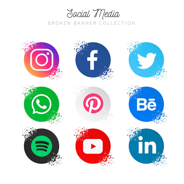 Vector gratuito colección de redes sociales populares