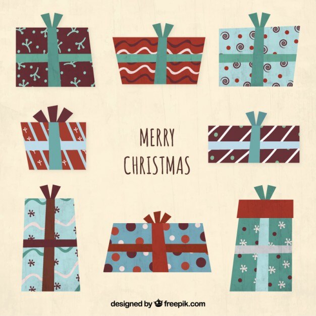 Colección de regalos de navidad abstractos