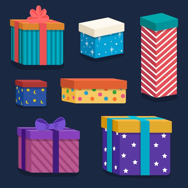 Vector gratuito colección de regalos de navidad dibujados a mano