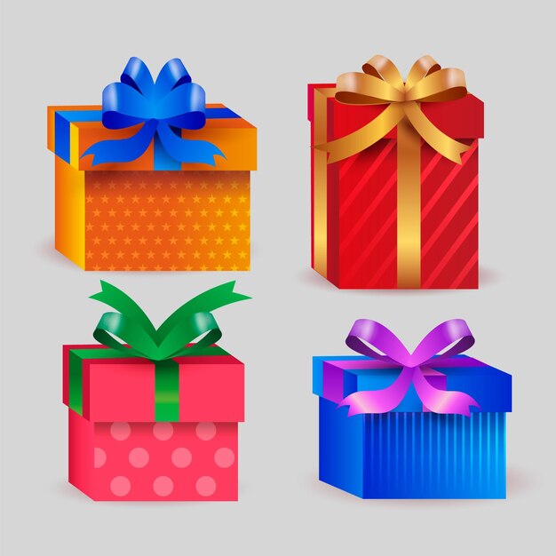Colección de regalos de navidad realistas