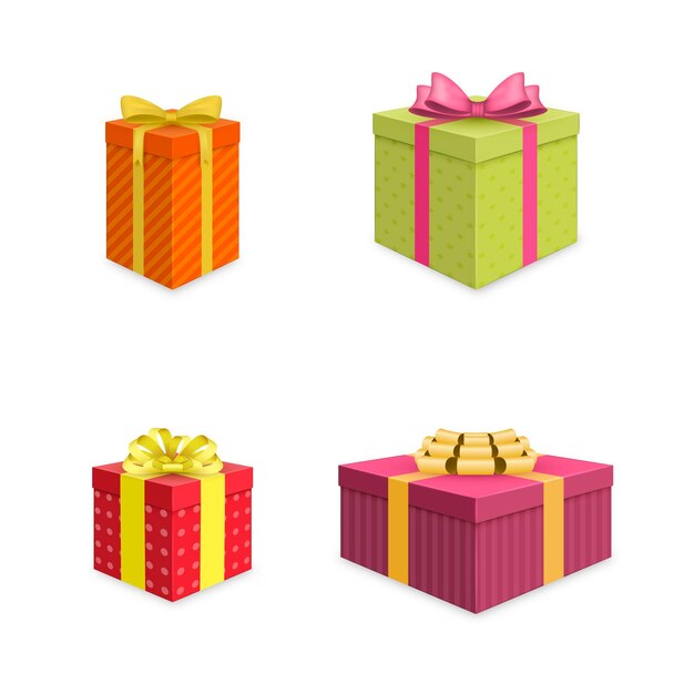 Colección de regalos de navidad realistas