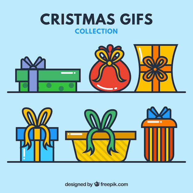 Vector gratuito colección de regalos de navidad