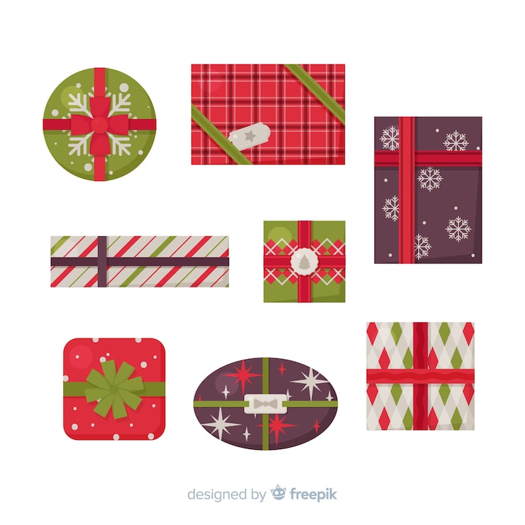 Vector gratuito colección de regalos de navidad