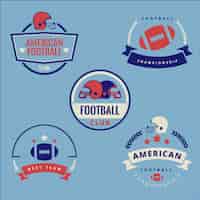 Vector gratuito colección retro de insignias de fútbol americano