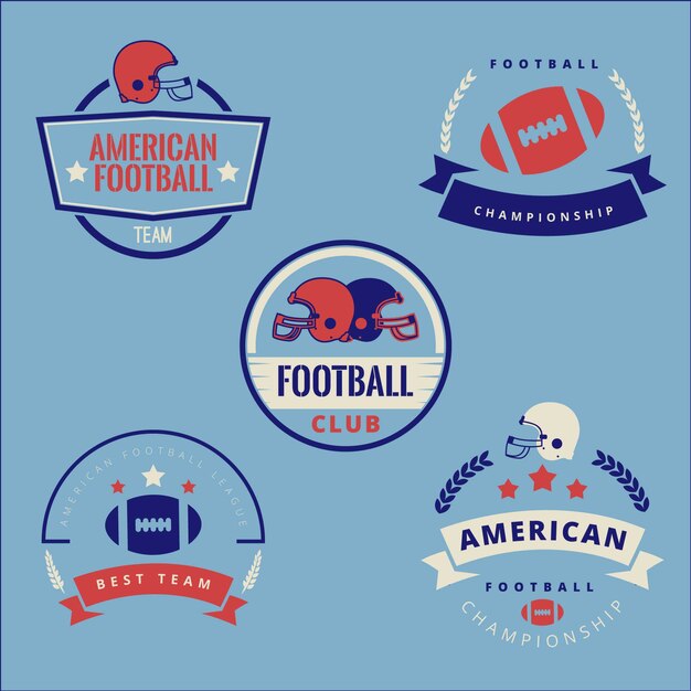 Colección retro de insignias de fútbol americano