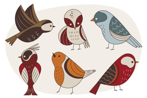 Colección robin dibujada a mano