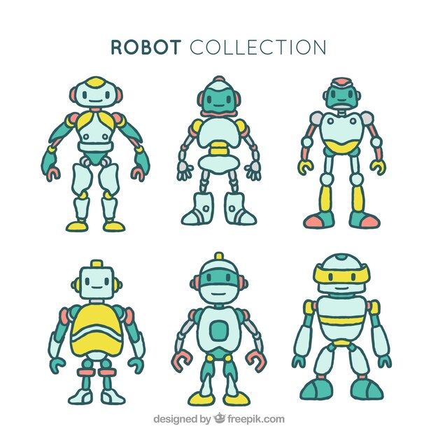 Colección de robots hechos a mano