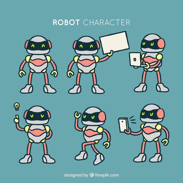 Colección de robots hechos a mano
