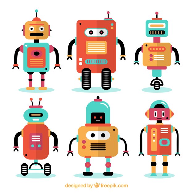 Colección de robots planos