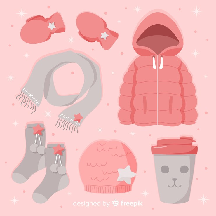 Vector gratuito colección de ropa y accesorios de invierno