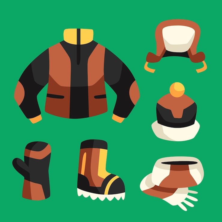 Vector gratuito colección de ropa y básicos de invierno