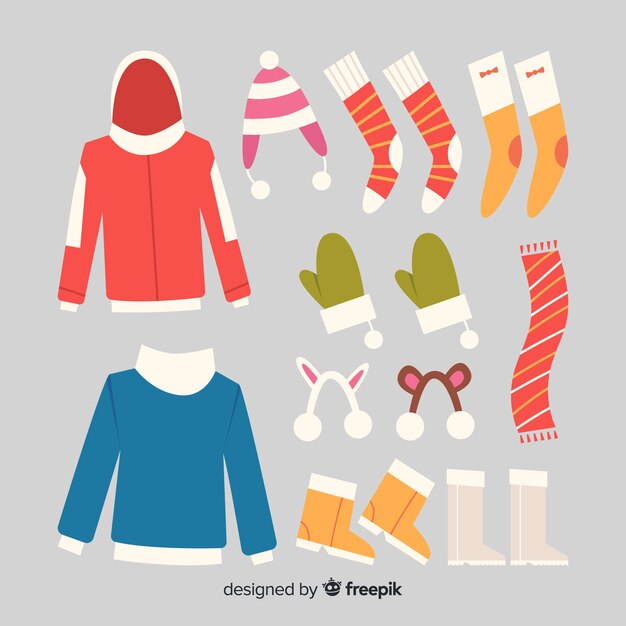 Vector gratuito colección de ropa de invierno