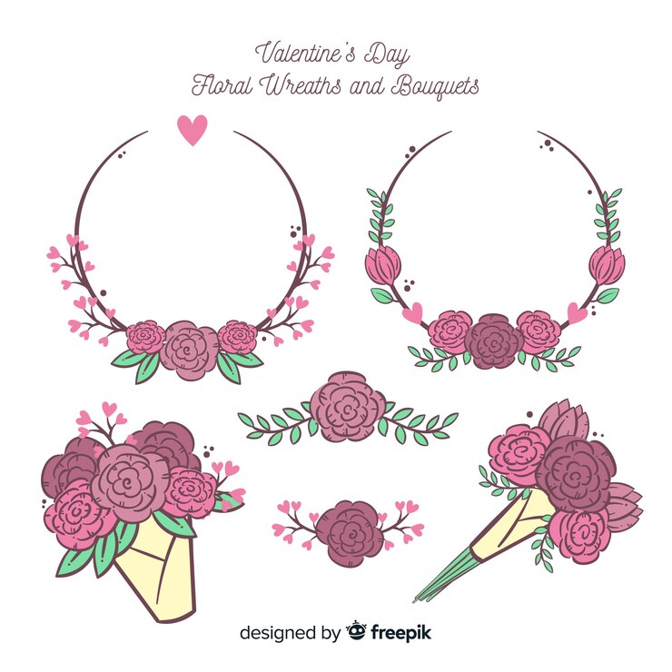 Vector gratuito colección rosas san valentín