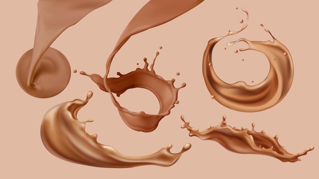 Colección de salpicaduras de chocolate