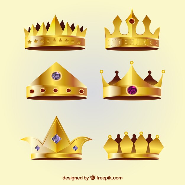 Colección de seis coronas realistas