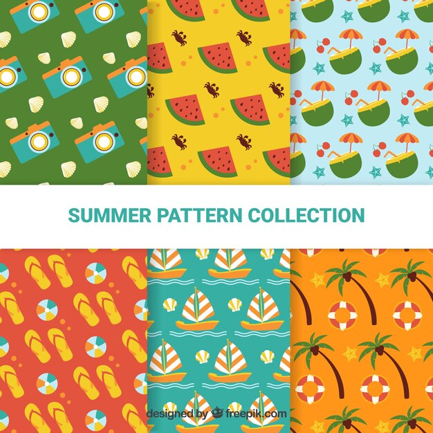 Colección de seis patrones de verano