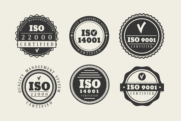Colección de sellos de certificación iso