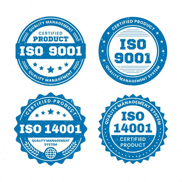 Colección de sellos de certificación iso