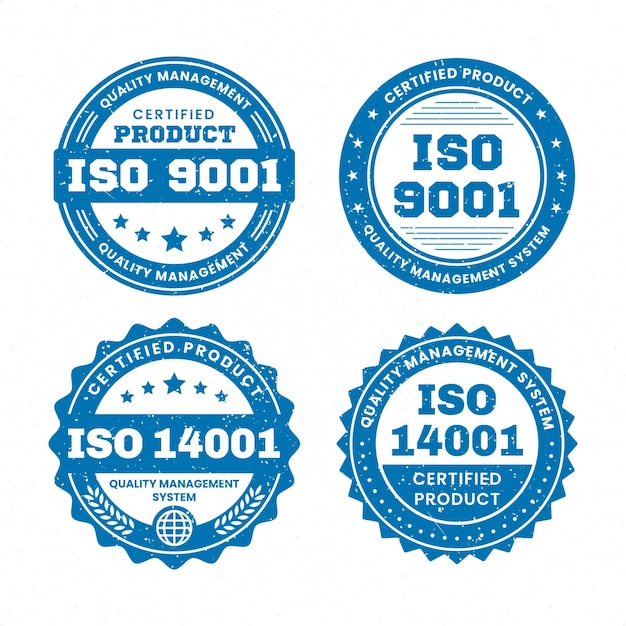 Colección de sellos de certificación iso