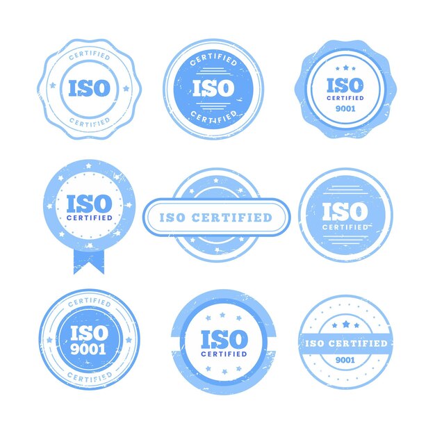 Colección de sellos de certificación iso