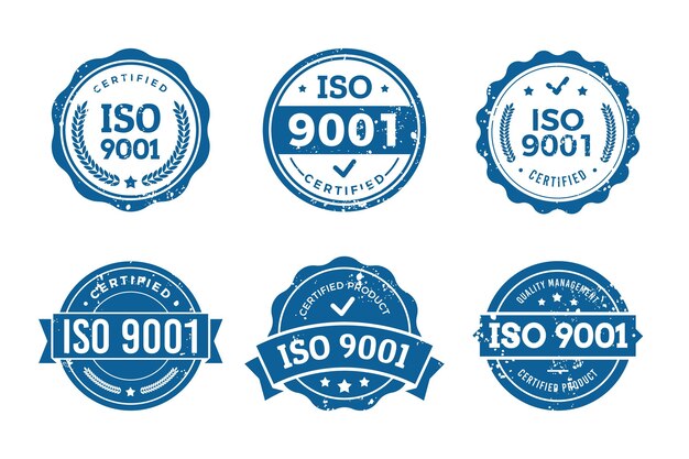 Colección de sellos de certificación iso