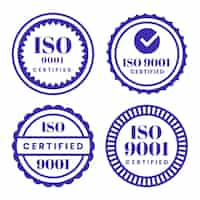 Vector gratuito colección de sellos de certificación iso