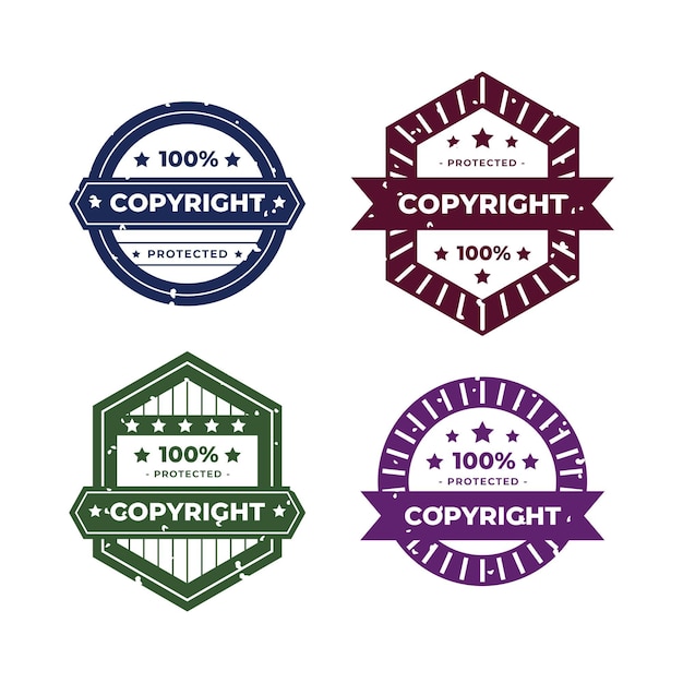 Vector gratuito colección de sellos de derechos de autor creativos