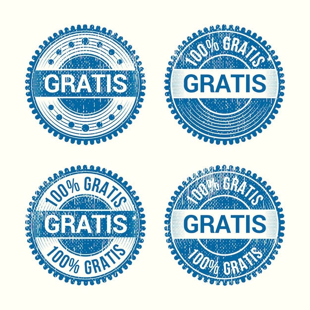 Vector gratuito colección de sellos gratis dibujados a mano