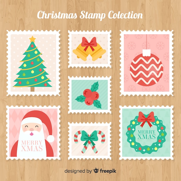 Colección sellos navidad coloridos