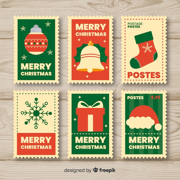 Colección de sellos de navidad 
