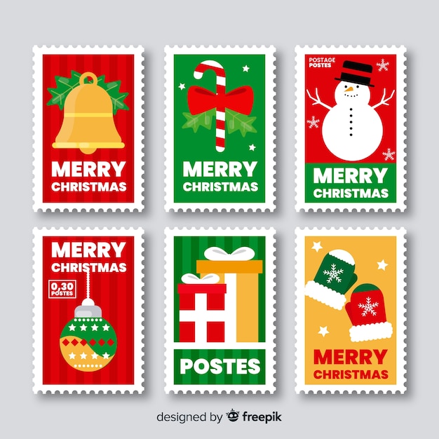 Colección de sellos de navidad 