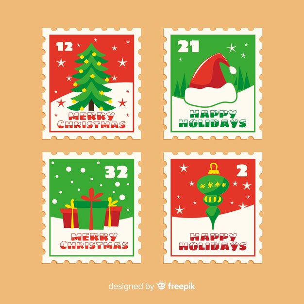 Colección de sellos de navidad 