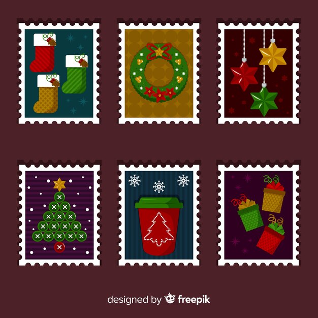 Colección de sellos de navidad