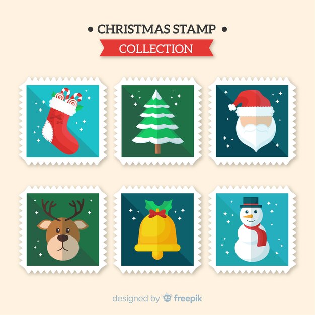 Colección de sellos navideños