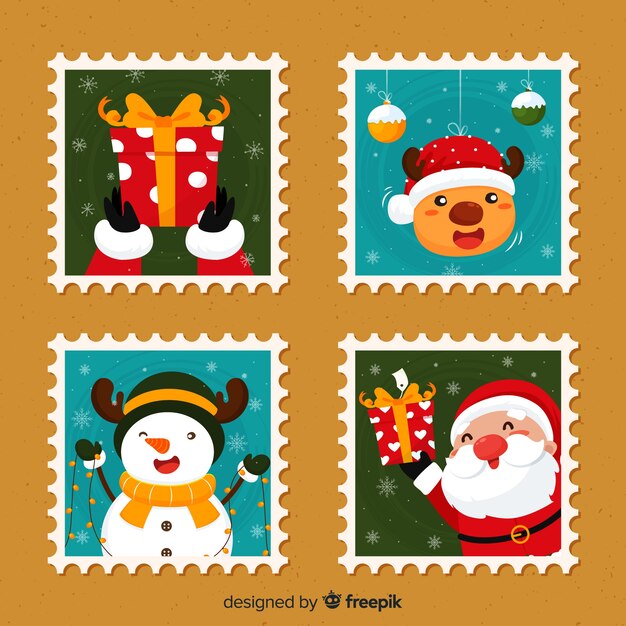 Colección de sellos navideños