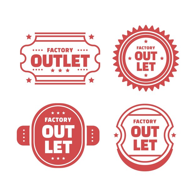 Colección de sellos outlet de diseño plano