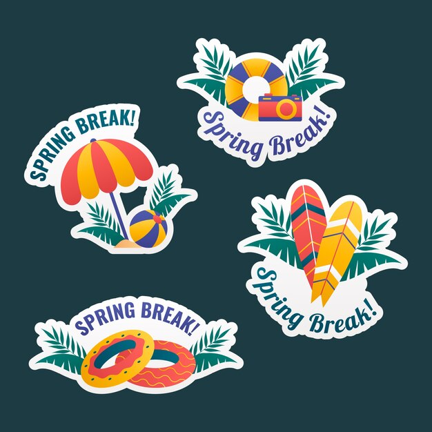 Colección de sellos de vacaciones de primavera degradados