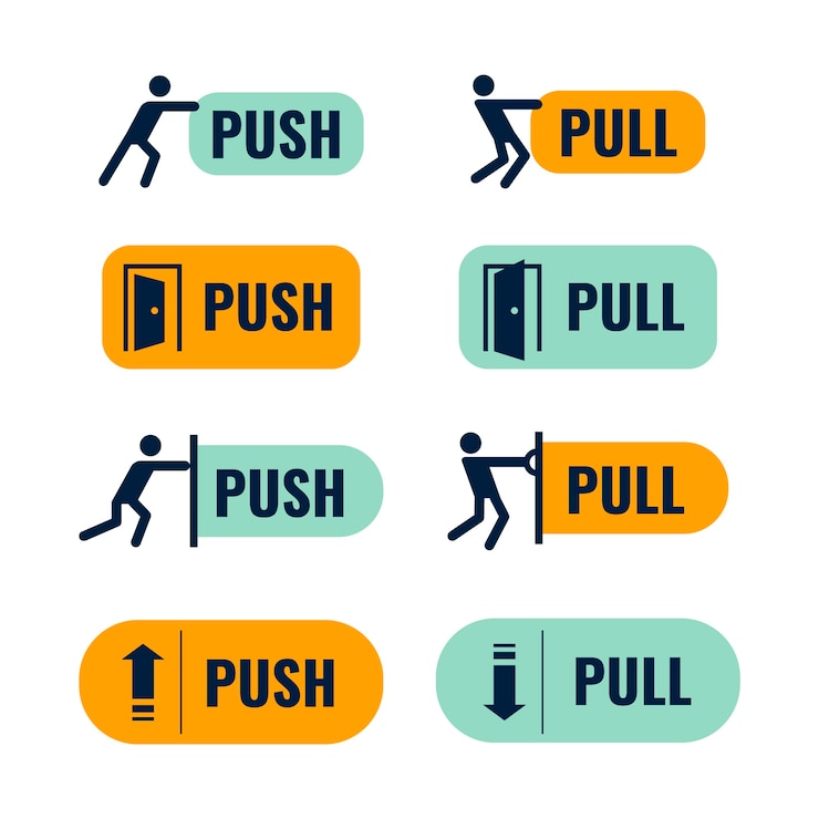 Vector gratuito colección de señales push-pull