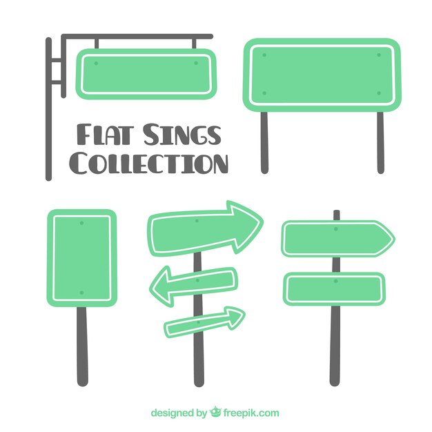 Colección de señales verdes  