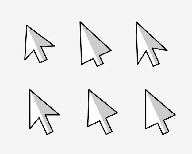 colección de signos de flecha del cursor del ratón plano