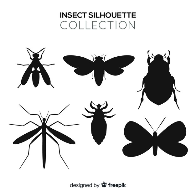 Colección silhouette insectos