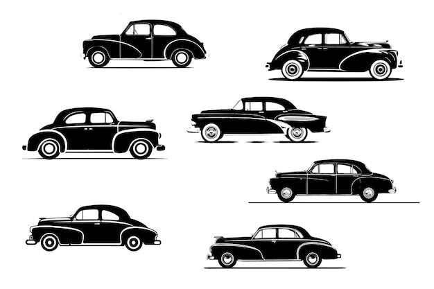 Vector gratuito colección de siluetas de automóviles