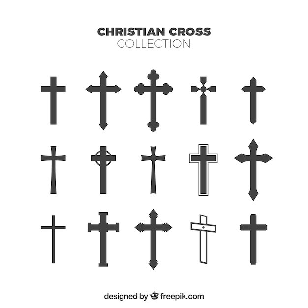 Colección de siluetas de cruz cristiana