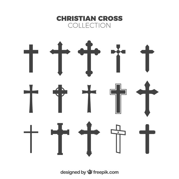 Colección de siluetas de cruz cristiana
