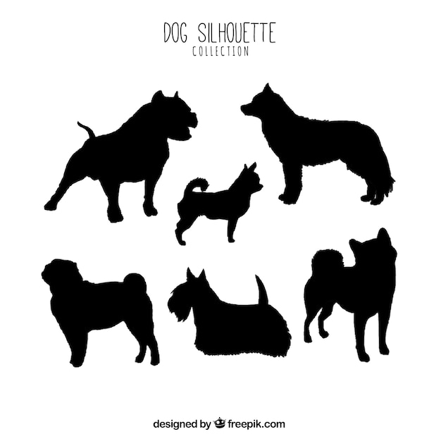 Vector gratuito colección de siluetas de perros