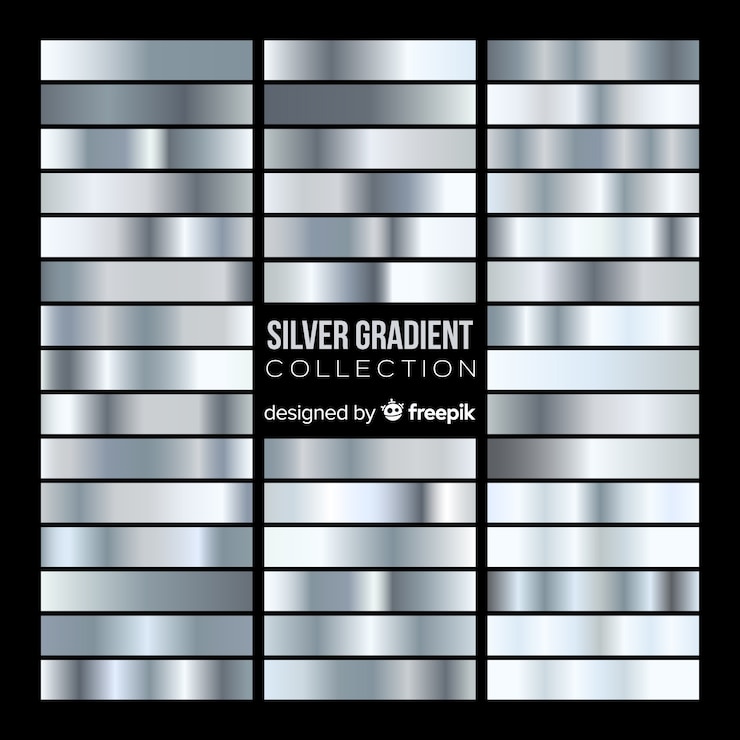 Vector gratuito colección silver gradient