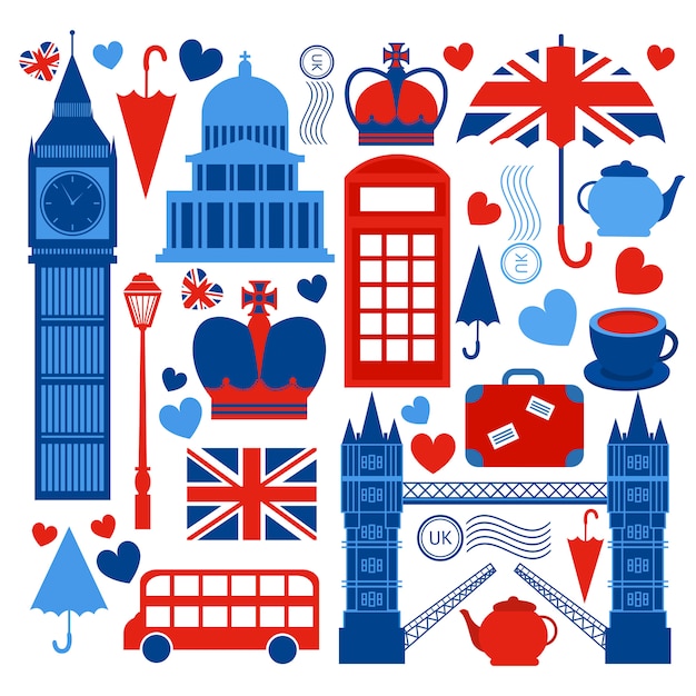 Vector gratuito colección de símbolos de londres