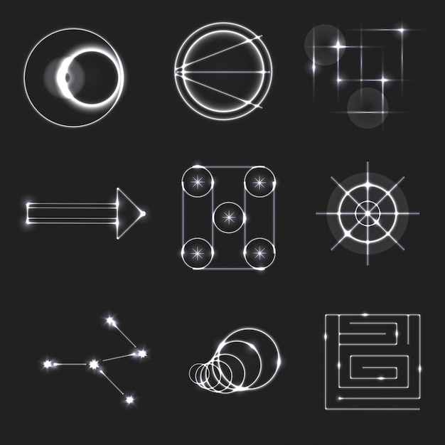 Vector gratuito colección de símbolos de luz