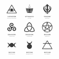 Vector gratuito colección de símbolos religiosos de diseño plano